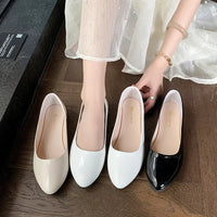 Women's Formal Uniform Shoes Spring Autumn Black Versatile Flat Shoes Women Causal Loafers Non-slip Ladies Ballet Leather Shoes Good Vibrations