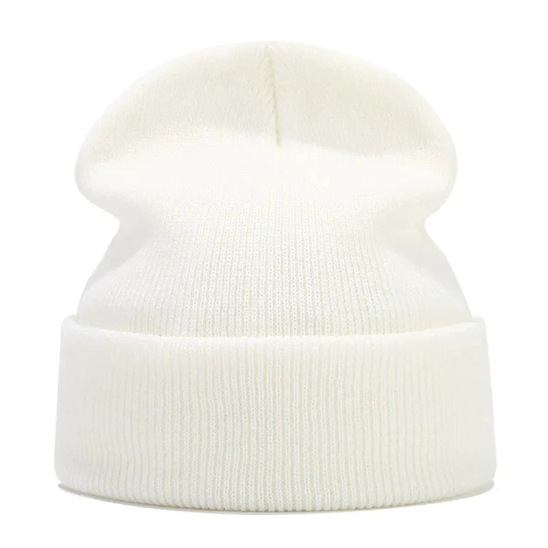 Knitted hats for men and women in autumn and winter, pure color, simple and versatile. Knitted hats with pullovers and cold hats Good Vibrations