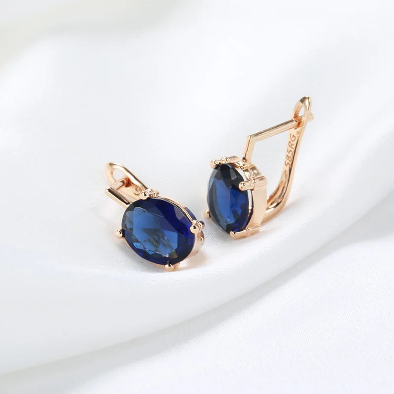 Real 14k Gold sapphire earring for Women To Join Party Peridot Gemstone Anillos De Wedding Diamante Engagement Jewelry Good Vibrations