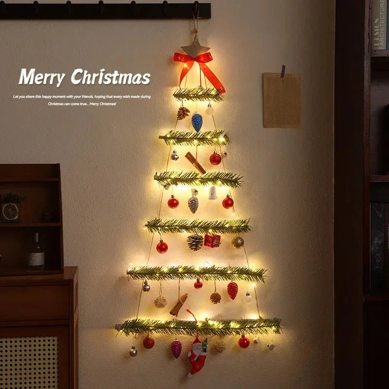 Christmas Decorations Wall Light Non-woven Christmas Tree Christmas Scene Decoration Window Decoration Supplies Santa Good Vibrations