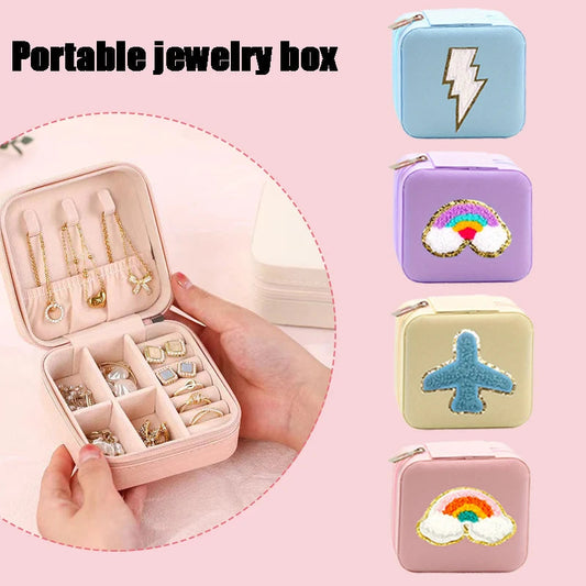 Jewelry gift box storage box, portable necklace ring dust-proof storage box, earring small delicate jewelry box. zwq Good Vibrations