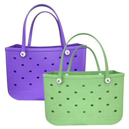 XL Extra Large Beach Bag EVA Rubber Waterproof Beach Travel Picnic Storage Basket Women Shopping Handbag Sac Jelly Tote Bag Good Vibrations