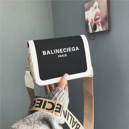 Women shoulder bag Fashion Wide Strap Shoulder Ladies Handbags Portable Canvas Square Messenger Bags Versatile Crossbody Bag Good Vibrations