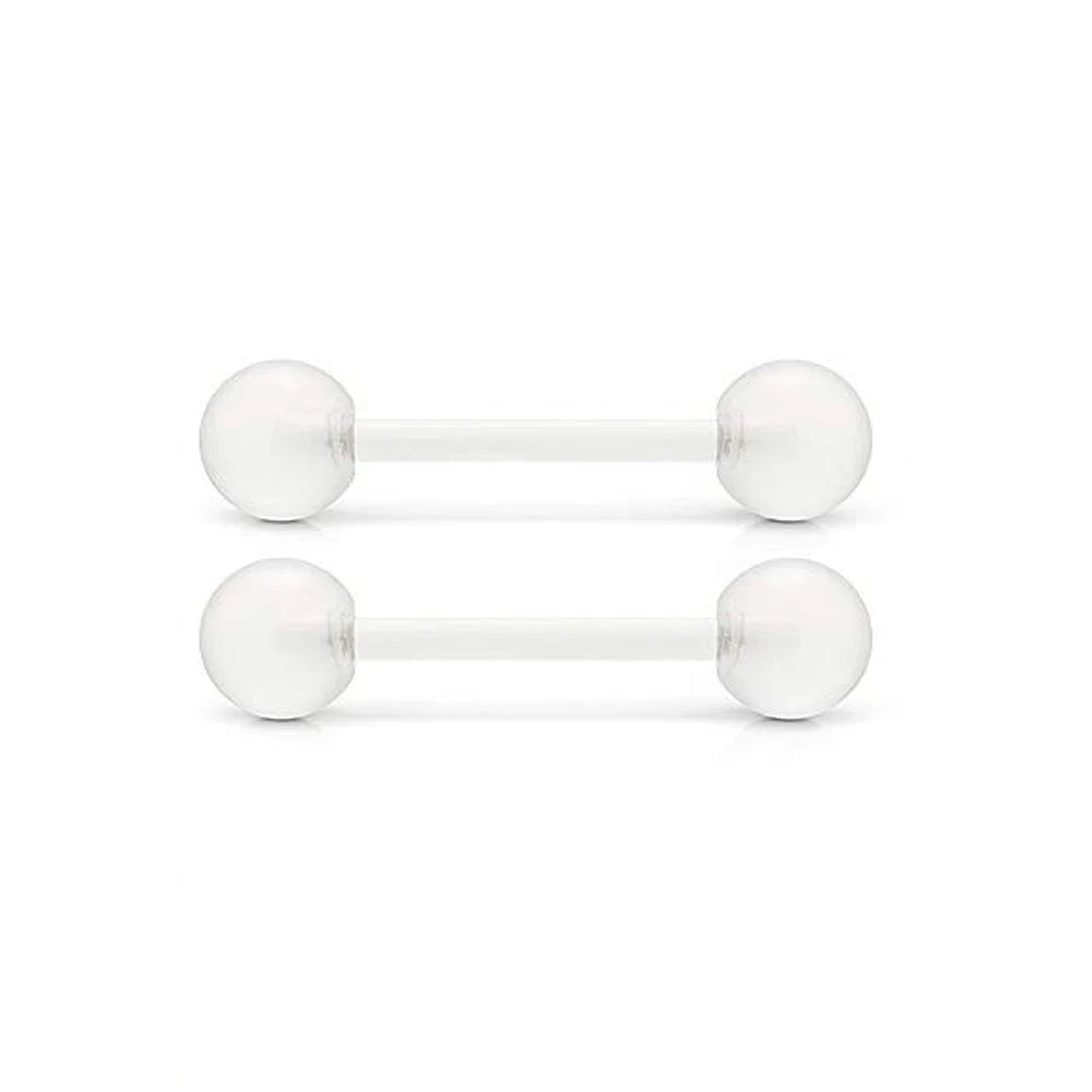 2Pcs 14G 16mm Glow In The Dark Flexible Acrylic Straight Tongue Nipple Ring Retainer Piercing Fpr Woman and Man Good Vibrations Adult Super Store