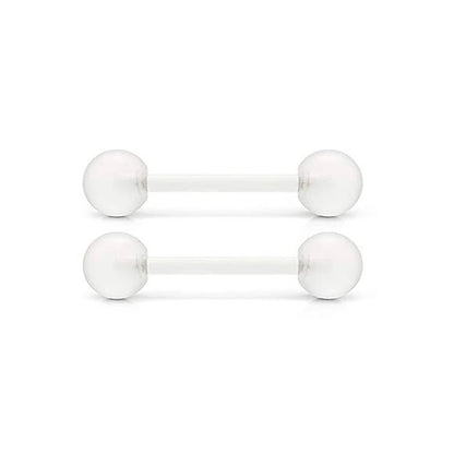 2Pcs 14G 16mm Glow In The Dark Flexible Acrylic Straight Tongue Nipple Ring Retainer Piercing Fpr Woman and Man Good Vibrations Adult Super Store