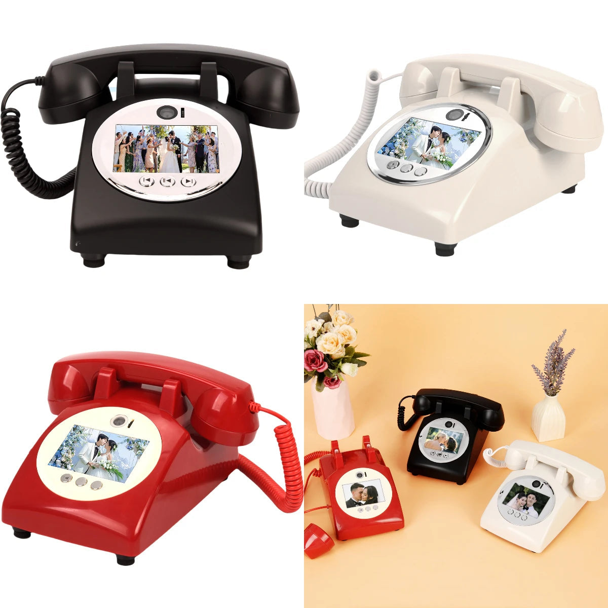 Wedding Audio Video Guestbook Phone Unique Av Guestbook Phone for Weddings Banquet Guest Video Sign-In Phone Party Wishes Video Good Vibrations