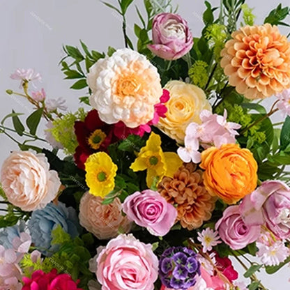 Wedding Decoration Outdor Artificial Flowers Decor Hanging Flower Row Road Leading Floor Flower Row Flower Ball Floral Backdrop Good Vibrations