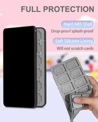 Switch Game Holder Case with 24 Cartridge Slots and 24 Micro SD Card Storage Portable Game Organizer Travel Switch Accessories Good Vibrations