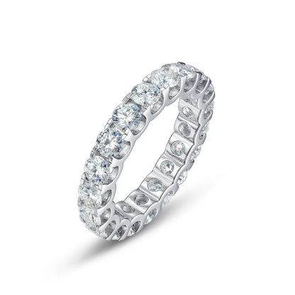 ALLNOEL 2mm Full Eternity Moissanite Wedding Band 925 Sterling Silver D Color VVS1 Stackable Ring For Women Fine Jewelry Good Vibrations