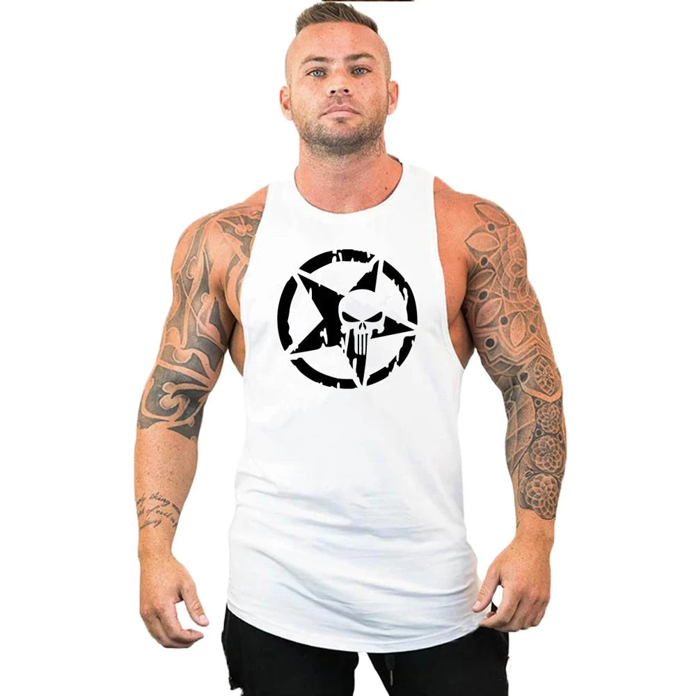 New fashion pure cotton sleeveless shirt vest men's fitness shirt men's undershirt bodybuilding exercise fitness vest fitness me Good Vibrations