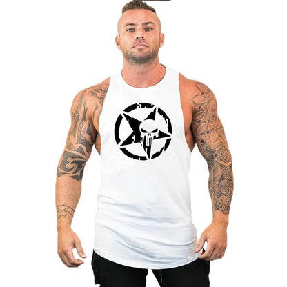New fashion pure cotton sleeveless shirt vest men's fitness shirt men's undershirt bodybuilding exercise fitness vest fitness me Good Vibrations