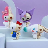 Sanrio Half skeleton Blind Box HelloKitty Kuromi Melody Cartoon Character Figures Dolls Cinnamoroll Cute Model Collection Toy Good Vibrations
