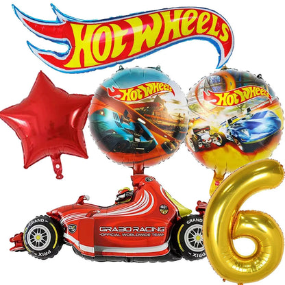 Car Kids Birthday Party Decoration Boys Birthday Supplies Paper Cup Plate Cutlery Cars Balloons Cake Flag Party Children's Gifts Good Vibrations