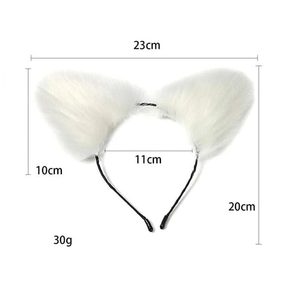 VaHppy SM BDSM Sex Toy Sets role-playing Fox 5pcs/lot Plush Anal Plug Tail Bell Collar Mouth Plugs White/Black/Pink Couple games GOOD Vibrations