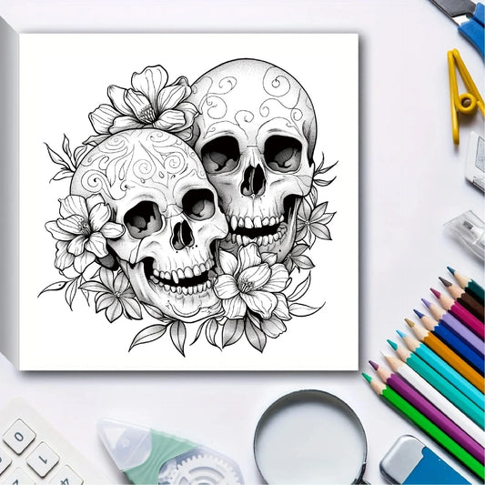 24 sheets Coloring Books Skull Halloween Devil Coloring Books Adult Coloring Books Graffiti Creative Illustrations Good Vibrations
