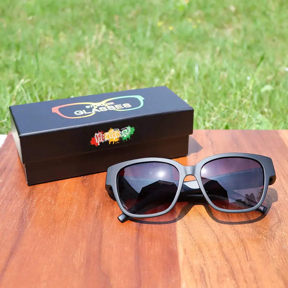 MOONSHADE Sunglasses Hidden Horn Tube Storage Removable Rolling Paper Glasses Holder Cigarette Case for Smoking Cool Gadget Good Vibrations