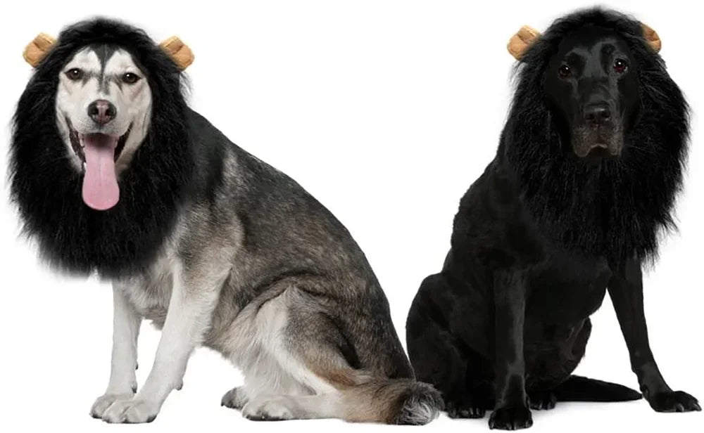 Cute Pet Dog Cosplay Clothes Lion Mane For Dog Costumes Realistic Lion Wig For Medium to Large Dogs With Ear Pet Accessories Good Vibrations
