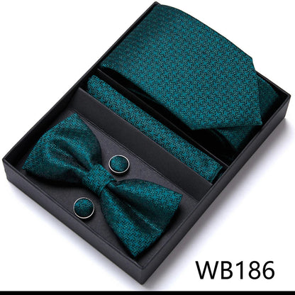 Tie For Men Formal Dress Tuxedo NeckTie Handkerchief Bow Tie Set PlaisyParty Groom Wedding Butterfly Bowtie In Box Good Vibrations