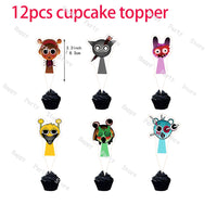 Incredibox Sprunki Birthday Party Decoration Sprunki Balloon Backdrop Cake Topper Split Sales Sprunki Birthday Party Supplies Good Vibrations