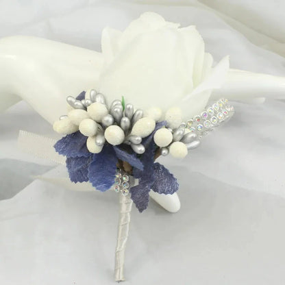 Meldel Wedding Corsages and Boutonnieres Artificial Roses Silk Groom Boutonniere Flower Groomsman Buttonhole Mariage Accessories Good Vibrations