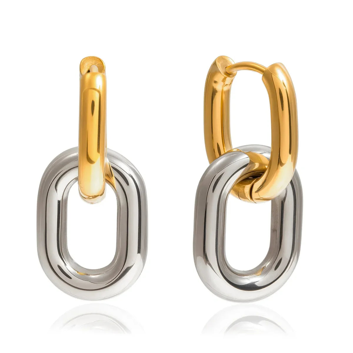 304 stainless steel circle solid-color earrings, vacuum electroplated (in the furnace), 18K gold plated, simple style classic ea Good Vibrations