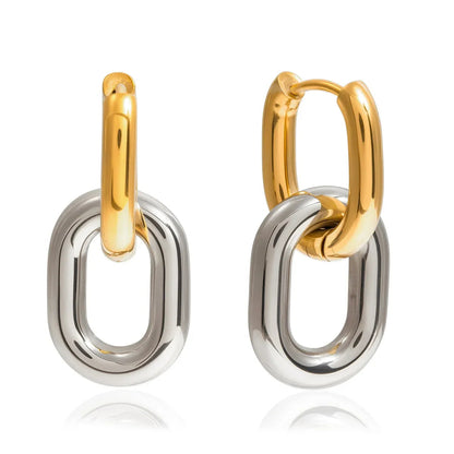 304 stainless steel circle solid-color earrings, vacuum electroplated (in the furnace), 18K gold plated, simple style classic ea Good Vibrations