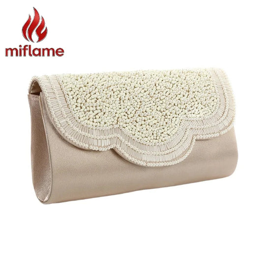 Pearl Clutch Purse Elegant Solid Color Shoulder Bag Cosmetic Phone Bag For Women Wedding Banquet Party Fashion Chic Good Vibrations