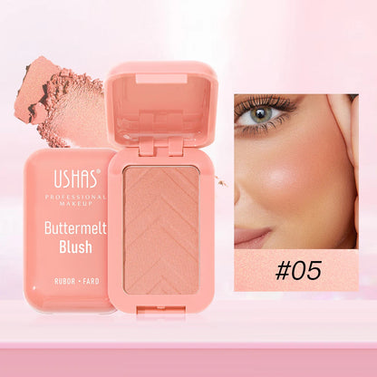 USAHS 7 Color Butter Blush Matte Long-Lasting Waterproof Blusher Natural Facial Contouring Cosmetics Good Vibrations