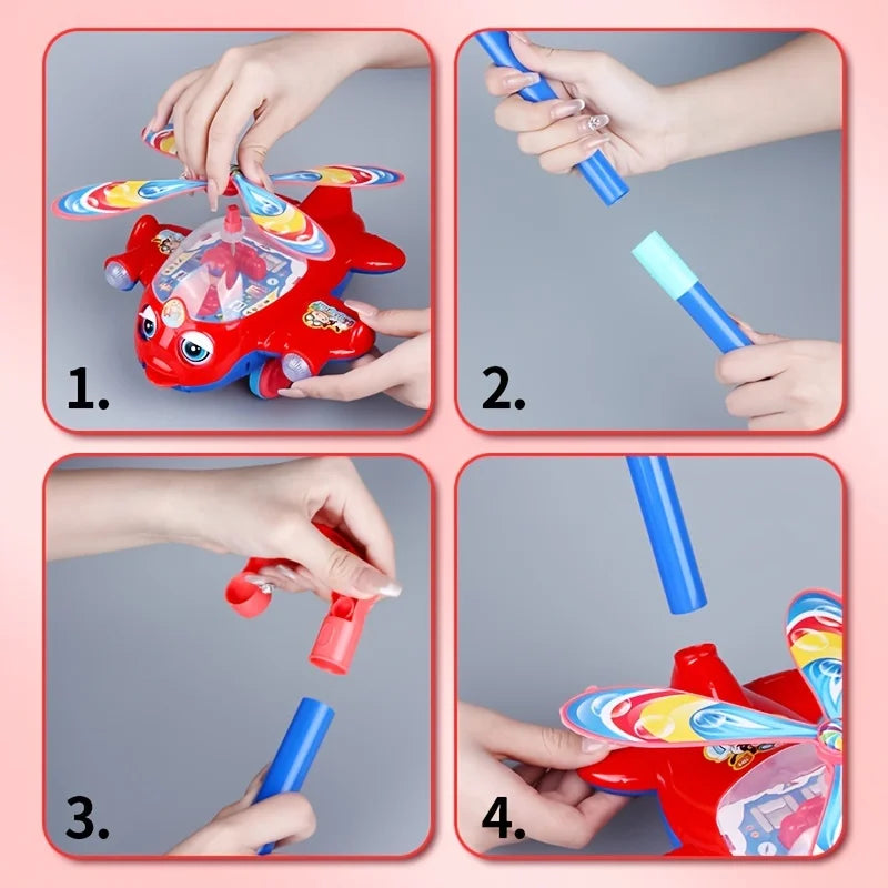 Baby Walker Toy Hand Push Toddler Toy Plane Car Toy Push Along Walking Toy for Kids Children Boys Girls Outdoor Good Vibrations