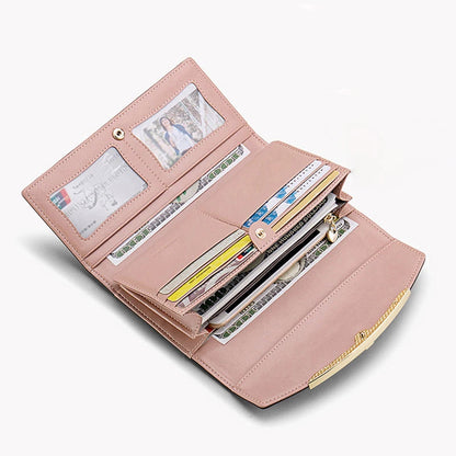 Luxury Designer Women's Long Leather Wallet High Quality Large Capacity Purses for Women Multifunctional Simple Elegant Handbag Good Vibrations