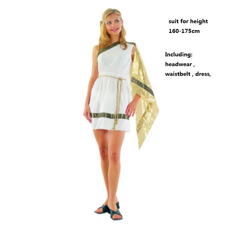 Greek Roman Costume Grecian Goddess Cosplay Clothing Family Party Decor   Decorative Props Boys Girls Child  Halloween Good Vibrations