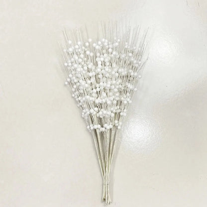 Christmas Tree Decoration, Fake Glitter Berry Leave, Dried Branch, Golden Powder, Flower Material, New Year Party, 1Pc, 12 Forks Good Vibrations