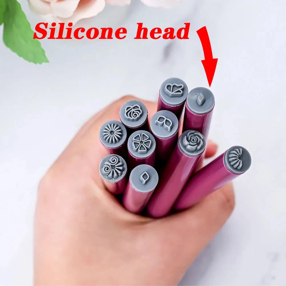 Nail Art Flower Stamp Pens Set 4/6/10pcs DIY Graffiti Nail Stamper Kit Handicraft Pink Stamping Pen Nail Dotting Tools 12cm Good Vibrations