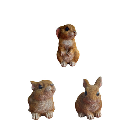 Bunny Decor Yard Decorations Outdoor Set of 3, Bunny Decorations for Home Garden Outdoor Statues, Easter Bunny Table Funny Garde Good Vibrations