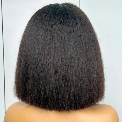 Wear And Go Glueless Wigs Yaki Straight Bob Wigs 13x4 Lace Front Wigs Human Hair Kinky Straight Lace Frontal Wigs Tissage Humain Good Vibrations