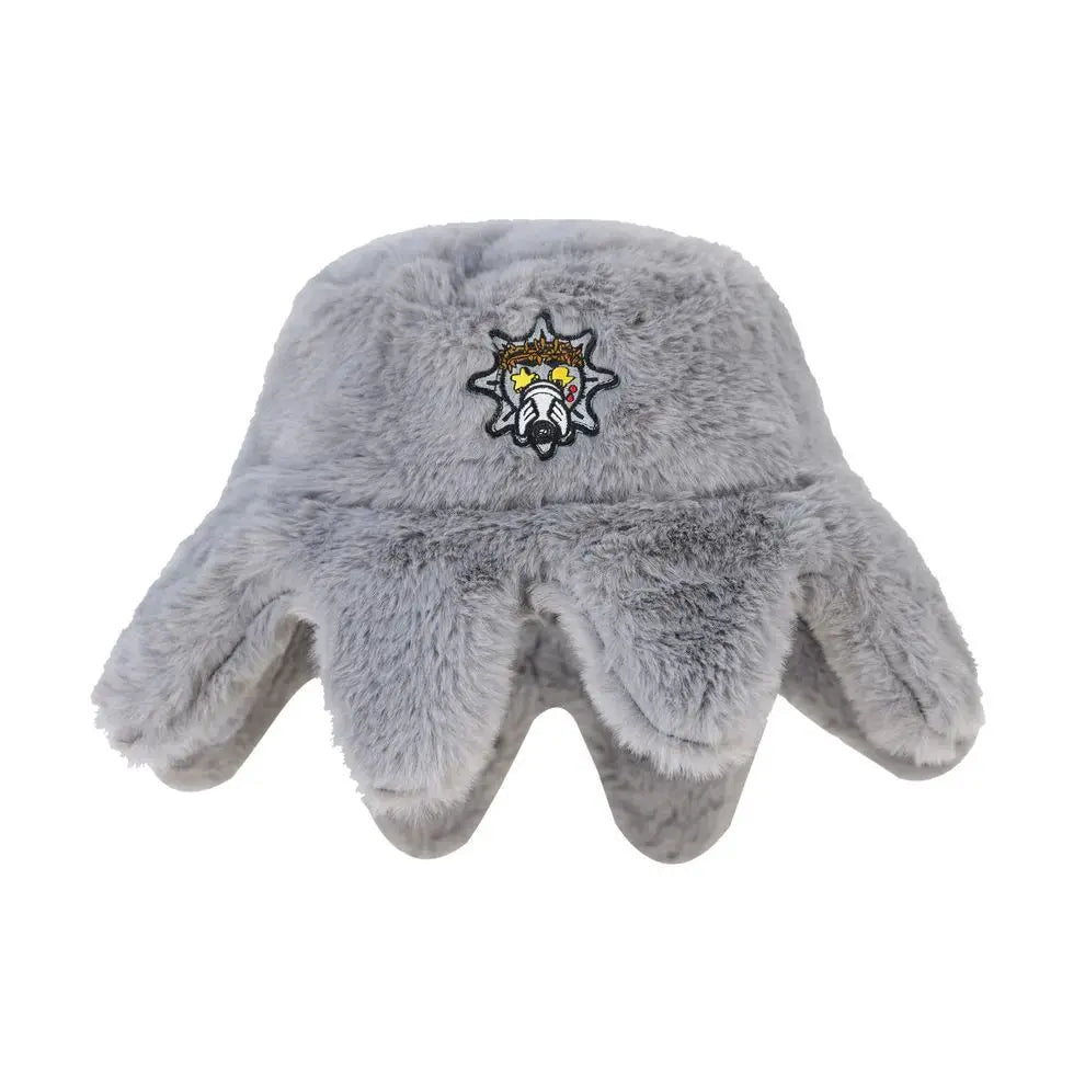 2025 New European and American Trendy Fishing Hat Retro Autumn and Winter Warm Rabbit Fur Octopus Hat Casual Hat Good Vibrations