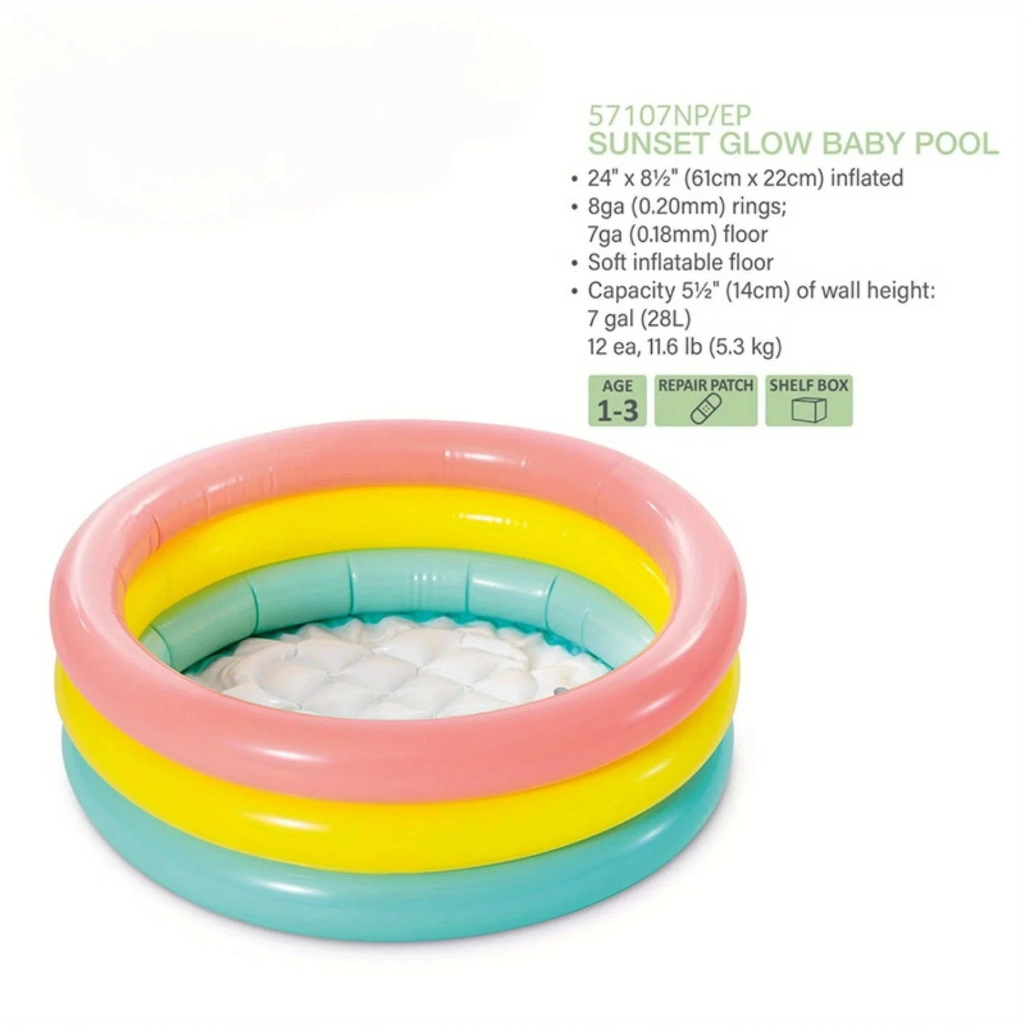 Tricolor Inflatable Baby Paddling Pool Pool Bath Sand Pool Ocean Ball Pool Good Vibrations