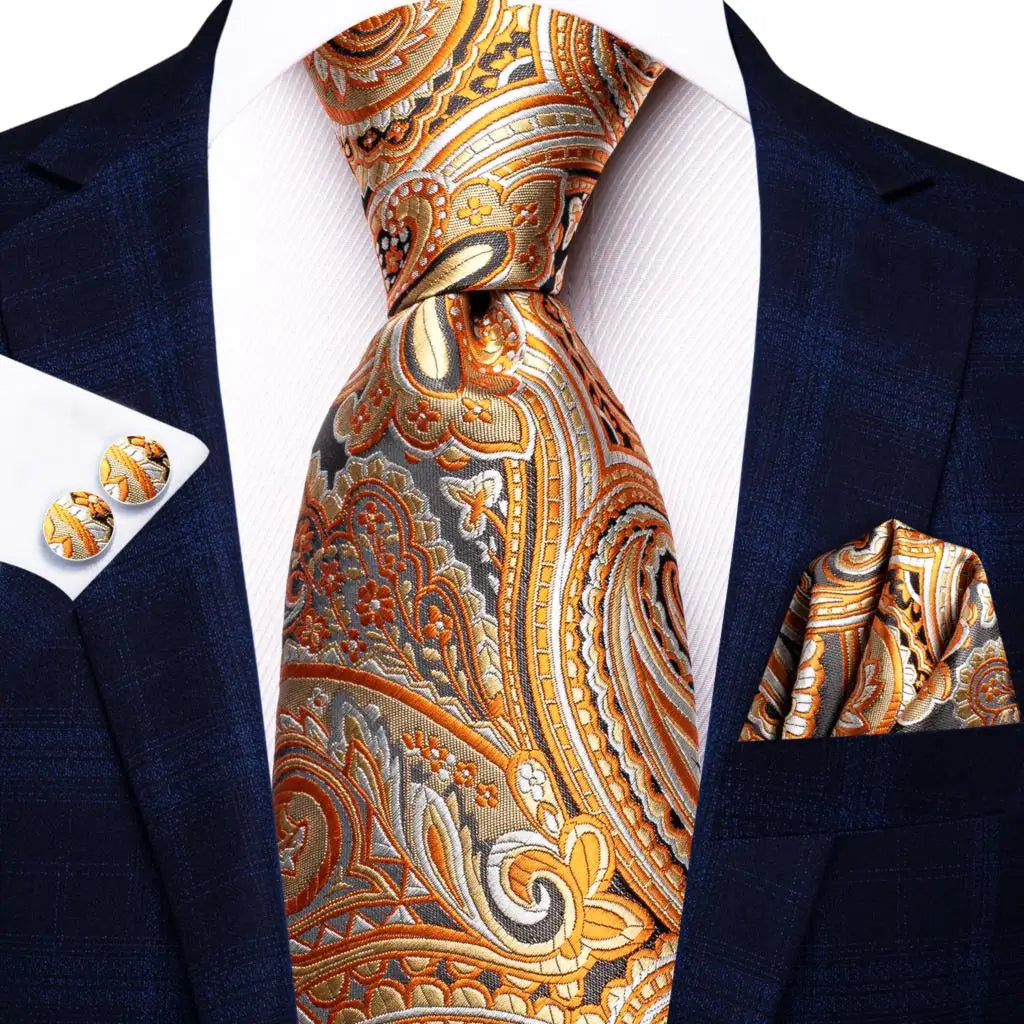 Jacquard Peacock Blue Novelty Design Wedding Tie For Men Hanky Cufflinks Gift Mens Necktie Set Business Party Dropshipping Good Vibrations