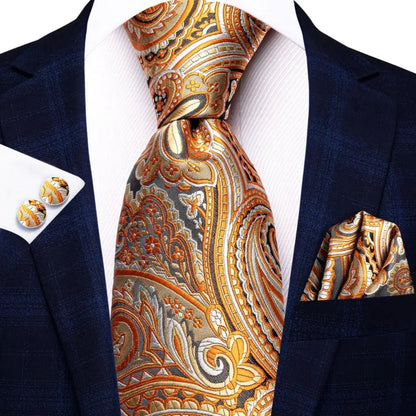 Jacquard Peacock Blue Novelty Design Wedding Tie For Men Hanky Cufflinks Gift Mens Necktie Set Business Party Dropshipping Good Vibrations