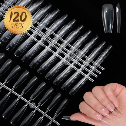120pcs Pink French Tip Press-On Nails Medium Length Square Shape With Glossy Finish False Nails Full Cover Pre-Shaped Fake Nails Good Vibrations