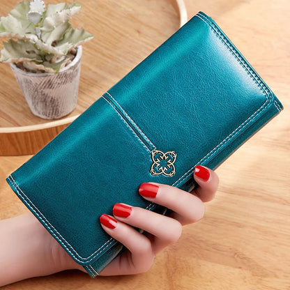 Women's Leather Wallet	Woman Luxury Long Wallets Fashion Women Purses Money Bags 2022 Handbags Womens Purse Cards Holder Good Vibrations