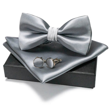 EASTEPIC Men's Bow Tie Sets Including Cufflinks and Handkerchieves Bow Ties with Adjustable Straps for Formal Occasions Good Vibrations