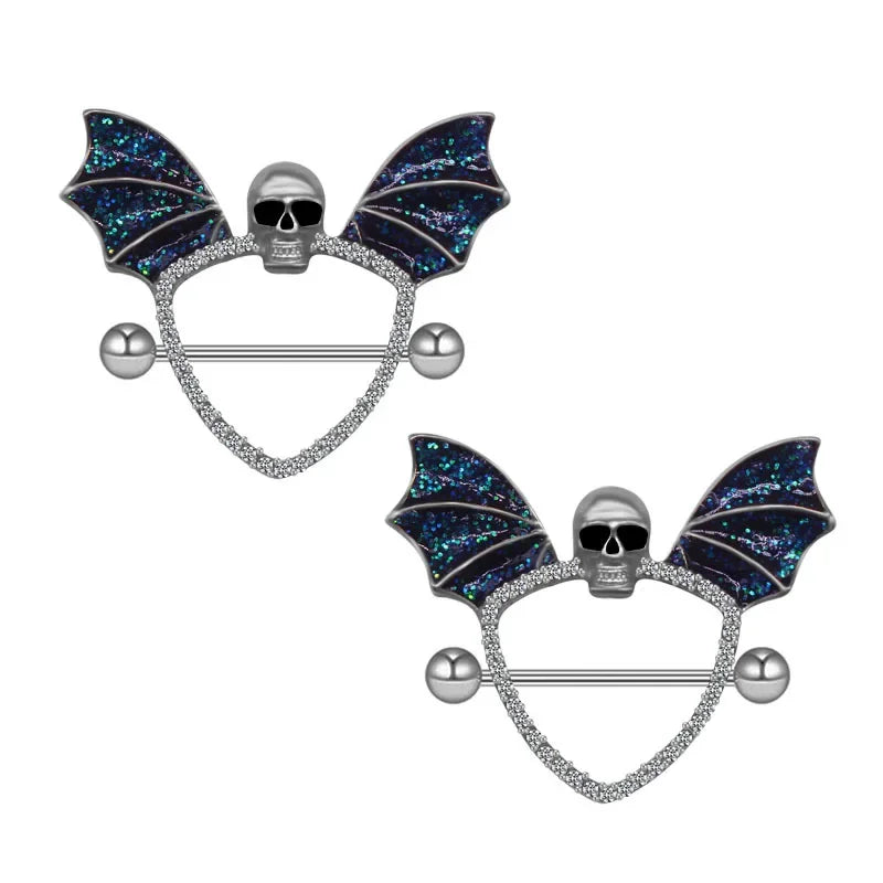 Gothic Nipple Rings Spider Skull Nipple Piercing Jewelry Halloween Body Jewelry Good Vibrations Adult Super Store