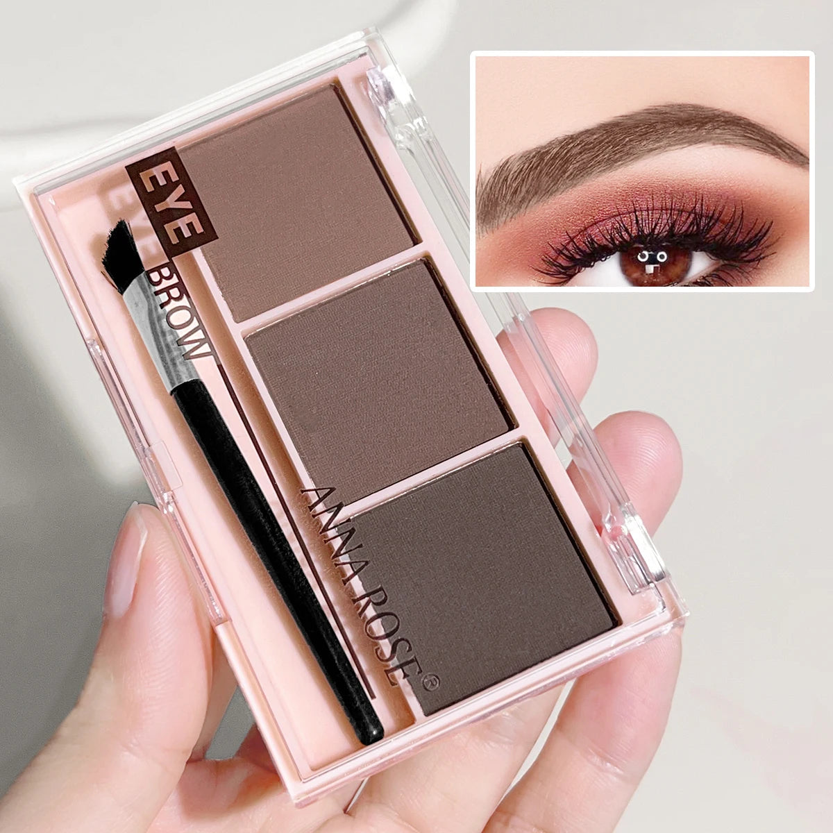 Three-color eyebrow powder shadow three-dimensional eyebrow shape waterproof and sweat-proof natural long-lasting eyebrow powder Good Vibrations