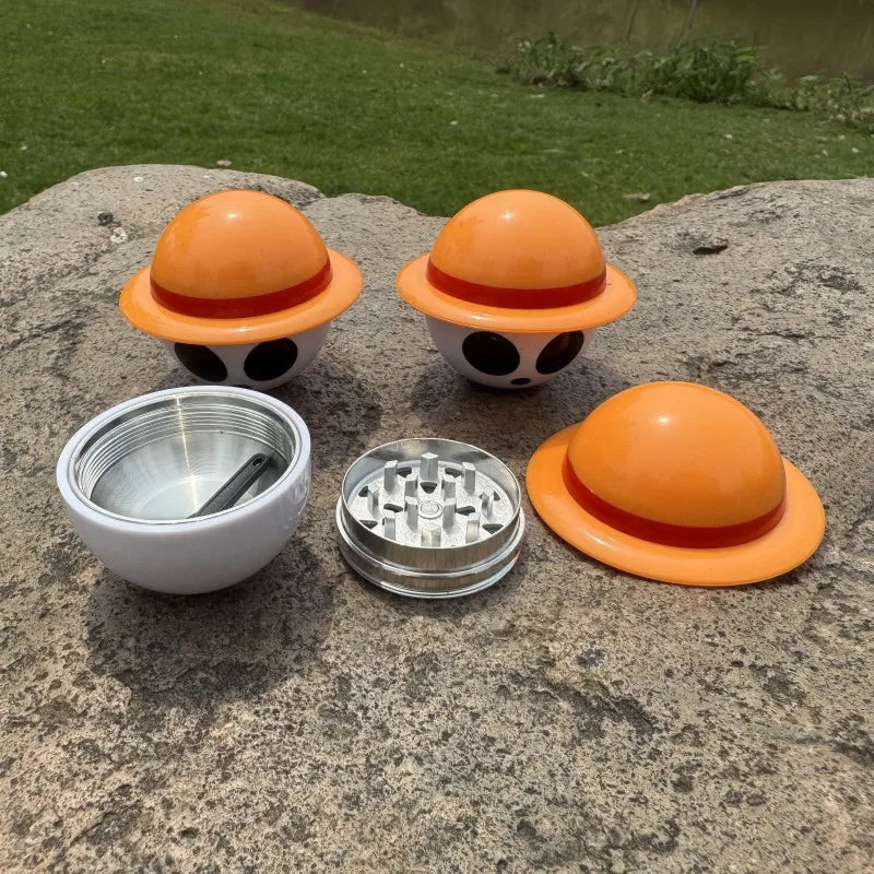 Herb Grinder for Spices Tobacco Pottery Clay with Metal Teeth And Lid Spice Mill Grinder for Kitchen And Cooking Good Vibrations