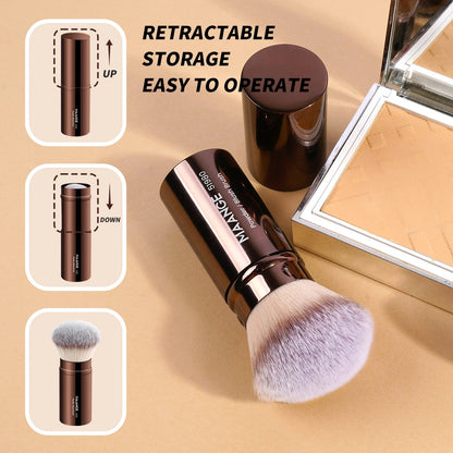 MAANGE 1PCS Retractable Foundation Makeup Brush Soft Fluffy Blusher Powder Concealer Makeup Brush Portable Cosmetic Makeup Tools Good Vibrations
