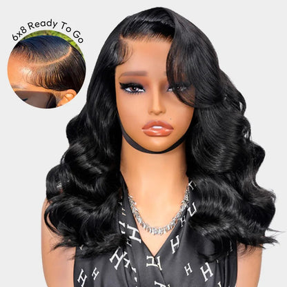 WestKiss Side Part Glueless Layered Cut Human Hair Wig RTG Body Wave 6x8 Lace Closure Wig Pre Plucked Pre Cut Pre Bleached Good Vibrations