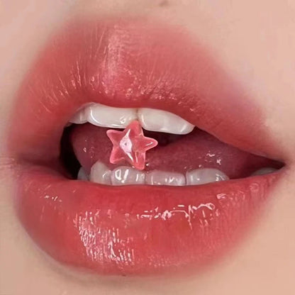 Titanium Steel Tongue Ring Punk Glowing In Dark Five-pointed Star Tongue Stud Fashion Body Piercing Jewelry Good Vibrations