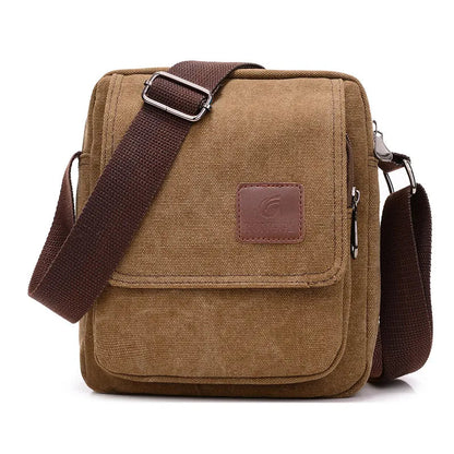 Casual Crossbody Bag, Men's Retro Canvas Crossbody Bag, Suitable for Going Out and Daily Commuting, Shoulder Bag Good Vibrations