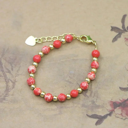 Lovely Fashion Natural Stone Bead Bracelet Baby Girls Lobster Clasp Accessories Girls Yoga Christmas Wedding Gift Jewelry Charm Good Vibrations